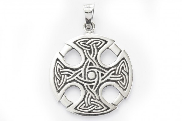 Keltisches Amulett, Anhänger 'Celtic Cross' aus Silber 925- Mittelalter, Larp, Reenactment Schmuck