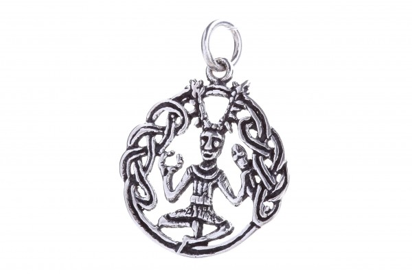 Keltisches Amulett, Anhänger 'Cerunnos' aus Silber 925- Mittelalter, Larp, Reenactment Schmuck