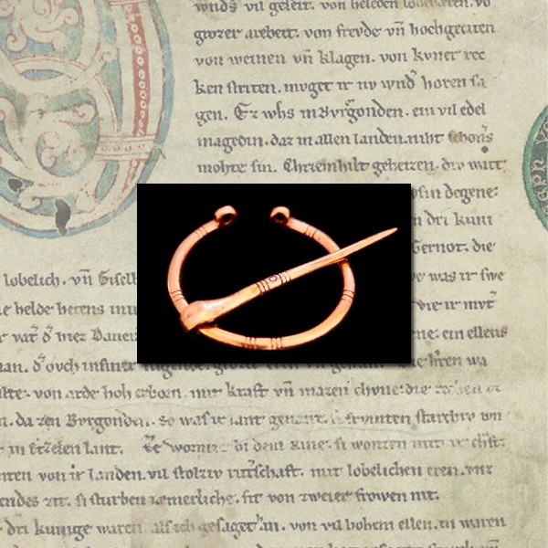 Fein verzierte Wikingerfibel Accessoire für Mittelalter Gewandung, Historisches Reenactment und Fant