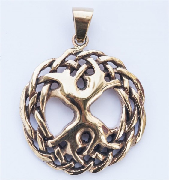 Keltisches Amulett, Anhänger 'Ygdra – Große Weltenesche' aus Bronze- Mittelalter, Larp, Reenactment