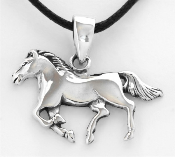 Amulett, Anhänger 'Eponia - Silbernes Pferd' aus Silber 925 - Mittelalter, Larp, Fantasy Schmuck