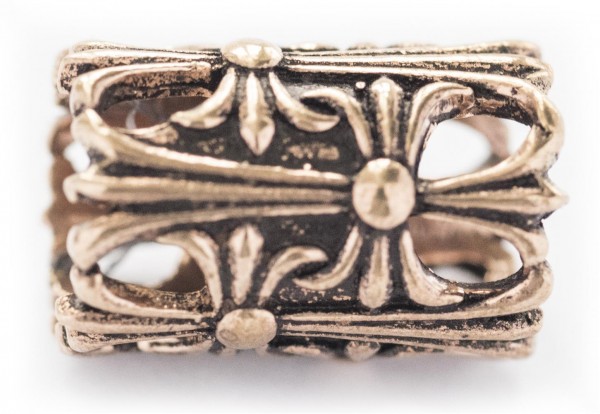 Haarperle Bartperle Wikinger Perle Bronze, Accessoire für Historische Gewandungen, Reenactment und L