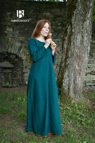 Unterkleid Freya - Grün: Authentisches Untergewand für LARP und Reenactment