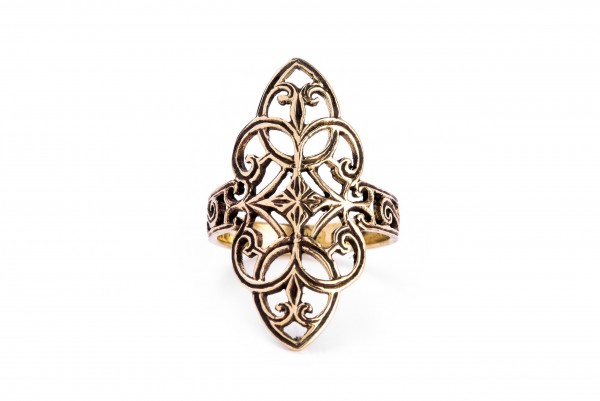 Filigraner Ring mit Ornamenten Bronze