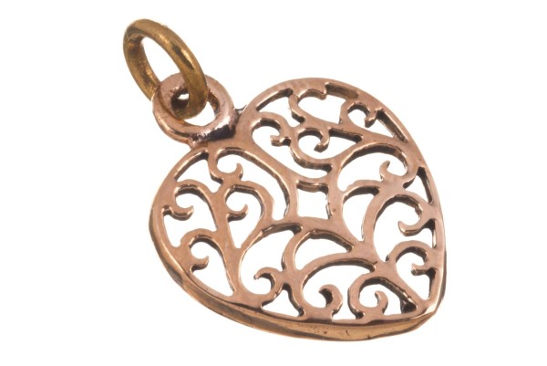 Keltisches Amulett, Anhänger 'Mirja – keltisches Herz' aus Bronze- Mittelalter, Larp, Reenactment Sc