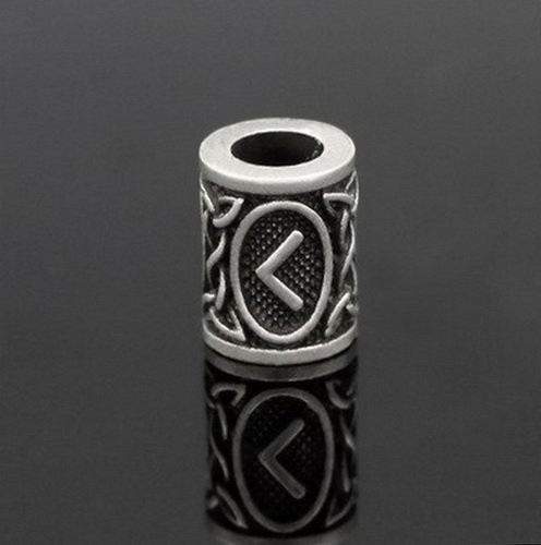 Runen-Perle "Kenaz" - 6 mm Loch - Bartschmuck