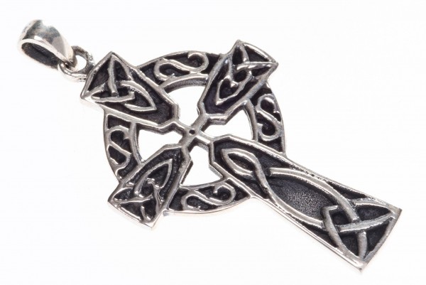 Keltisches Amulett, Anhänger 'Nuada - Großer Keltenkreuz Anhänger' aus Silber 925- Mittelalter, Larp