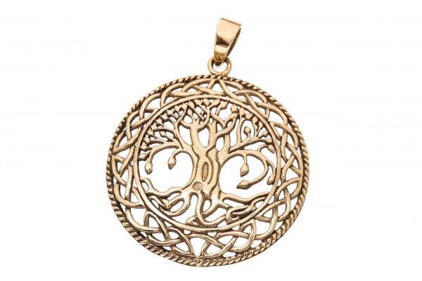 Keltisches Amulett, Anhänger 'Runa -Lebensbaum' aus Bronze- Mittelalter, Larp, Reenactment Schmuck