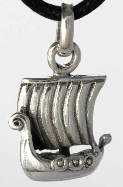 Wikinger Anhänger 'Árvakur - Kleines Wikingerboot' aus Silber 925 - Mittelalter, Larp, Reenactment S
