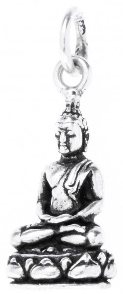 Amulett, Anhänger 'Kleiner Buddha' aus Silber 925 - Mittelalter, Larp, Fantasy Schmuck