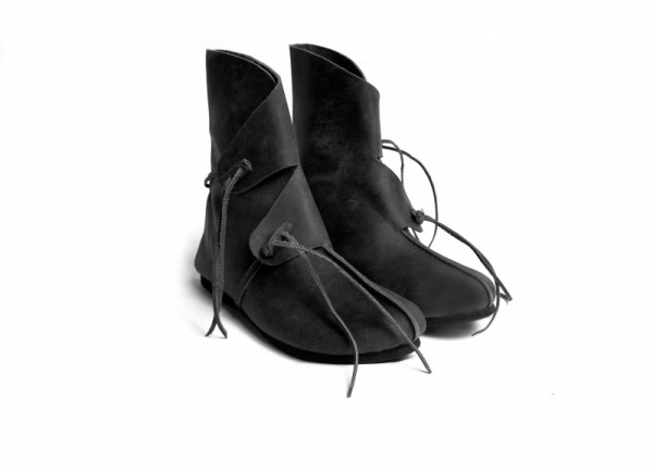 Wikingerstiefel aus Leder schwarz - Mittelalterliches Schuhwerk