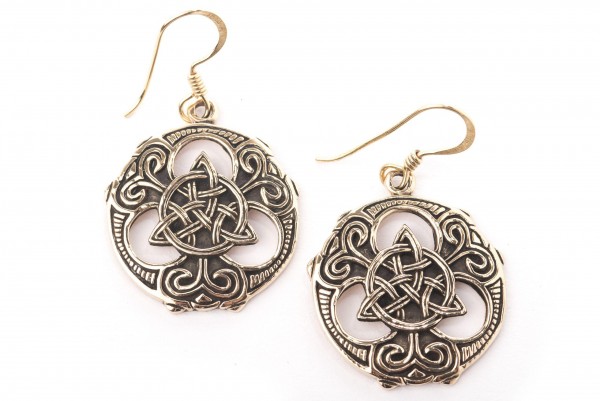 Ohrhänger Keltische Dreiheit Triskele Bronze für Mittelalter, Reenactment und Larp