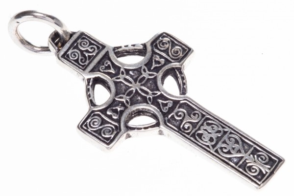 Keltisches Amulett, Anhänger 'Rian - Keltenkreuz' aus Silber 925- Mittelalter, Larp, Reenactment Sch
