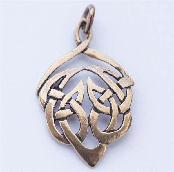 Keltisches Amulett, Anhänger 'Pentagramm mit Hirsch' aus Bronze- Mittelalter, Larp, Reenactment Schm