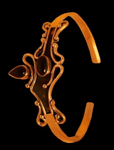 Bronze Armreif 'Onyxzauber' - Bronze- und Silberschmuck für Reenactment, LARP und Fantasie