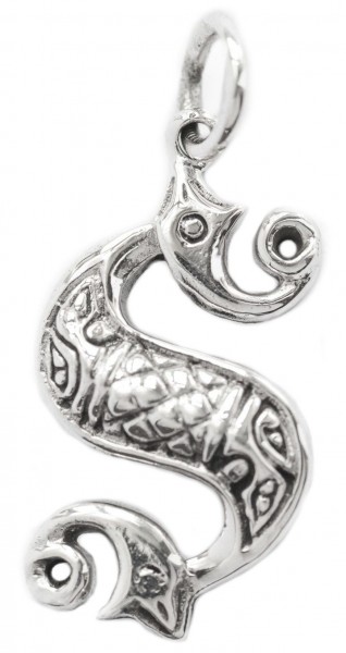 Keltisches Amulett, Anhänger 'Keltisches Seepferd' aus Silber 925- Mittelalter, Larp, Reenactment Sc
