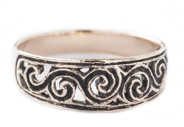Newgrange Bronze Ring im keltischen Stil - Schmuck Accessoire für Historische Gewandungen, Reenactme