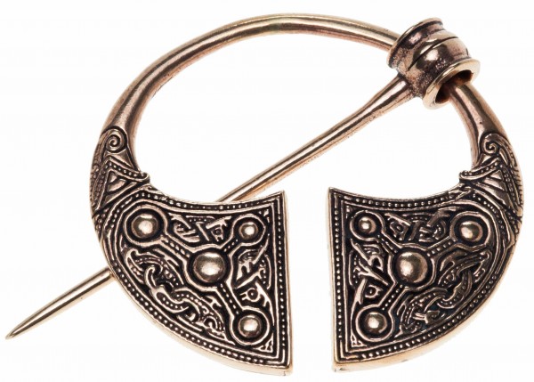 Fibel Brosche 'Aodhan - Ringfibel aus Kilkenny' aus Bronze - Mittelalter, Larp, Fantasy Schmuck