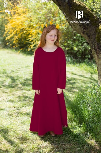 Kinderunterkleid Ylvi, Rot Mittelalterliches vom Burgschneider