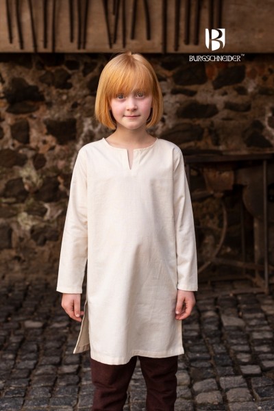 Kinder Tunika Leifsson natur, Baumwolle - Gewand für Mittelalter, Larp und Reenactment