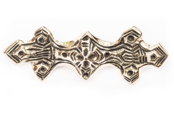Gleicharmfibel Wikingerbrosche Bronze, Accessoire für Mittelalter Gewandung, Historisches Reenactmen