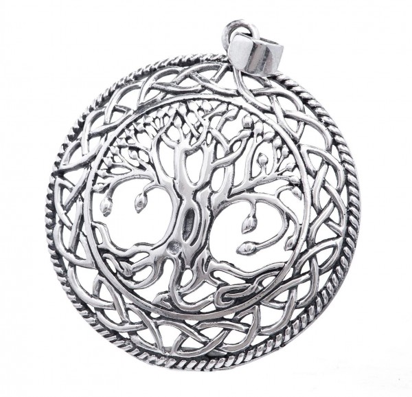 Keltisches Amulett, Anhänger 'Runa -Lebensbaum' aus Silber 925- Mittelalter, Larp, Reenactment Schmu