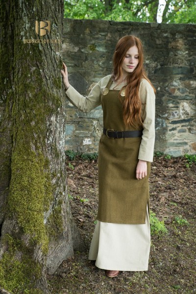 Wikingerkleid Jodis,Wolle Herbstgrün Mittelalterliches vom Burgschneider