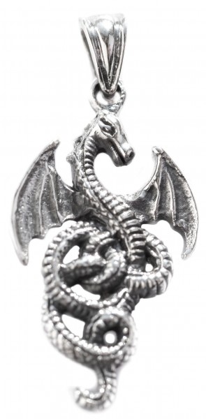 Drachen Amulett, Anhänger 'Serpentum' aus Silber 925 - Mittelalter, Larp, Reenactment Schmuck