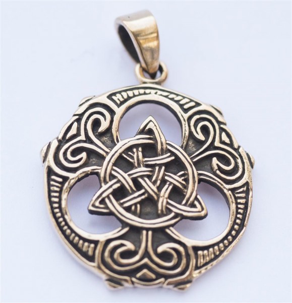 Keltisches Amulett, Anhänger 'Celtic Triad' aus Bronze- Mittelalter, Larp, Reenactment Schmuck