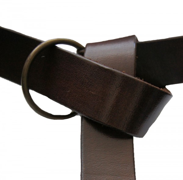 Ringgürtel aus Leder 150cm oder 190 cm braun oder schwarz