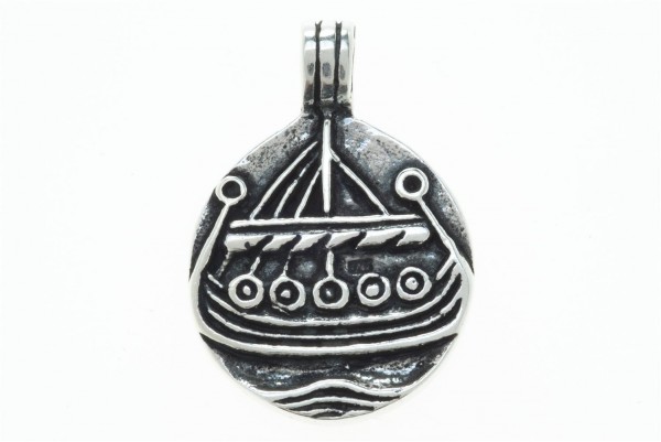 Wikinger Anhänger 'Haithabu - Wikingerschiff' aus Silber 925 - Mittelalter, Larp, Reenactment Schmuc