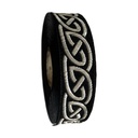 Borte Keltisch 2 in Schwarz-silber, 19 mm- Webborte zur Verzierung mittelalterlicher Kostüme und Larp Gewandungen