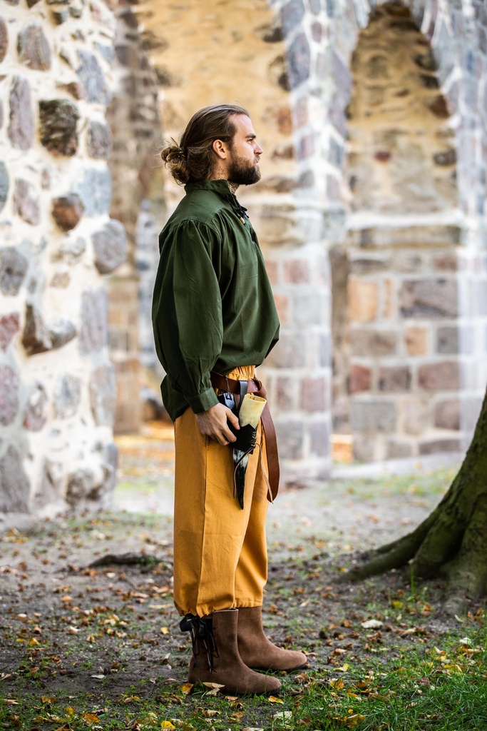 Einfaches Mittelalterhemd grün, Baumwolle Hemd