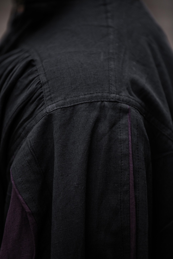 Landsknechthemd "Albert" schwarz-braun, Baumwolle