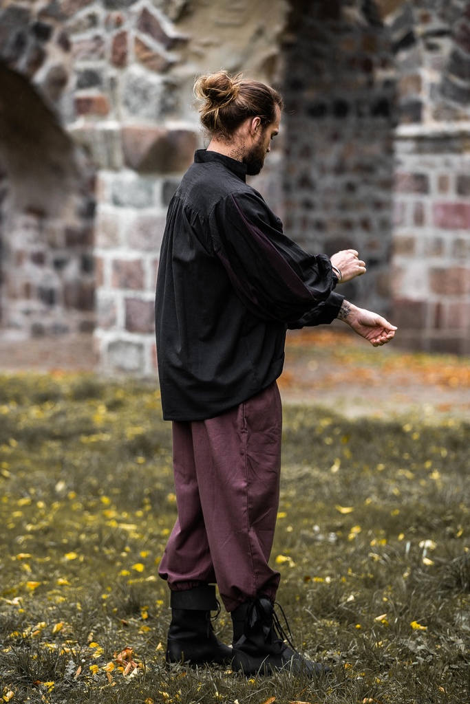 Landsknechthemd "Albert" schwarz-braun, Baumwolle