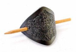 Kleine Leder-Haarspange - Stift Bild 3