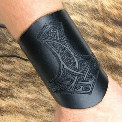 Leder-Armschützer - mittel / geprägt Bild 2