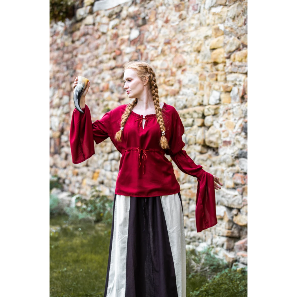 Bluse 'Victoria' mit Raffärmeln - Larp und Mittelalter Gewand