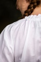 Bluse 'Victoria' mit Raffärmeln Weiß 100% Viskose