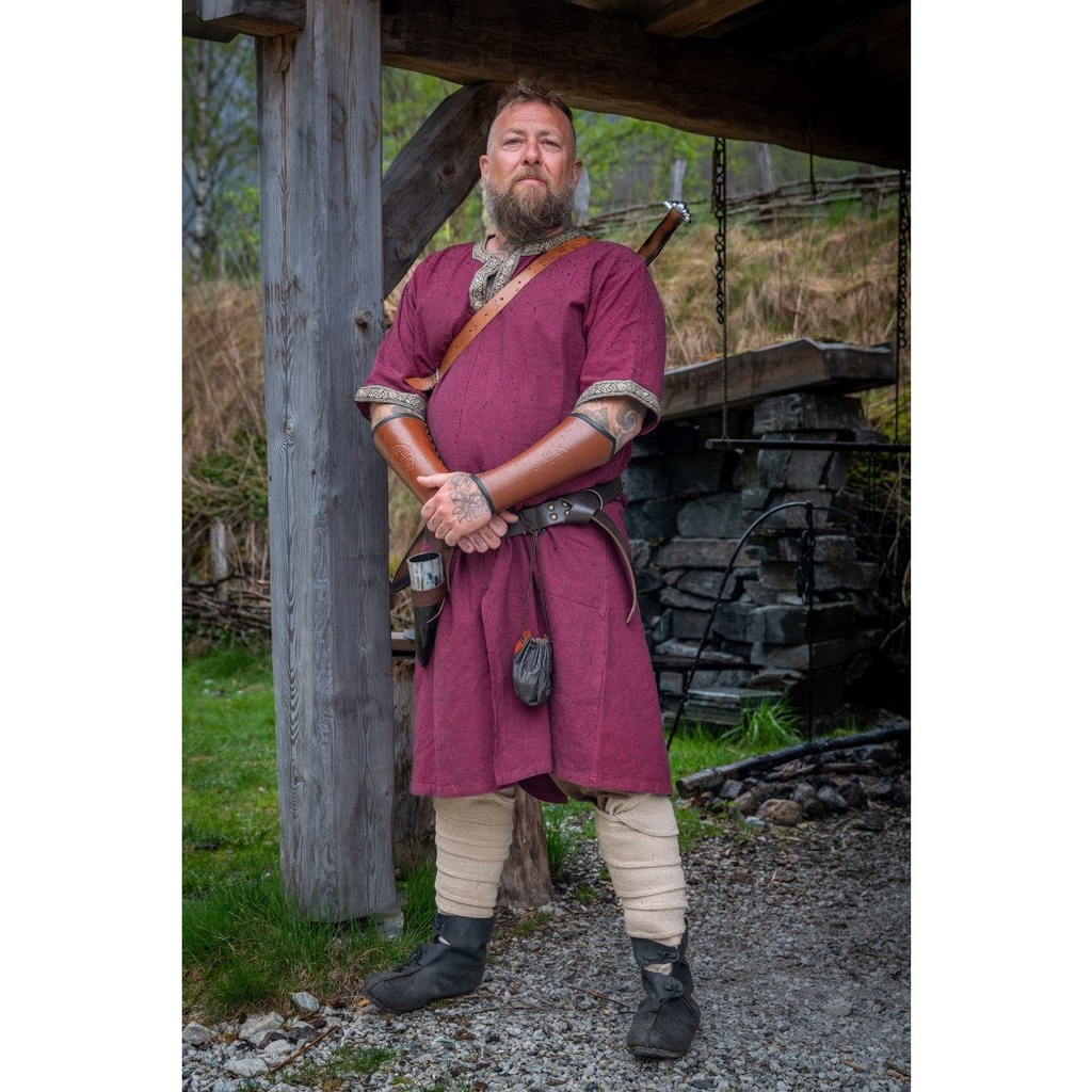 Kurzarmtunika mit Bordüre "Richard" Rot