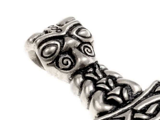 Thorshammer mit Tierkopf  - Accessoire, Schmuck für Mittelalter, LARP und Alltag