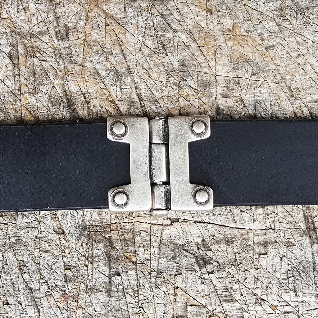 Gürtelteiler, Scharnier, Fb:silber, für 4cm breite Gürtel