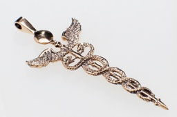 Amulett, Anhänger 'Asklepios - Äskulapstab' aus Bronze - Mittelalter, Larp, Fantasy Schmuck.webp