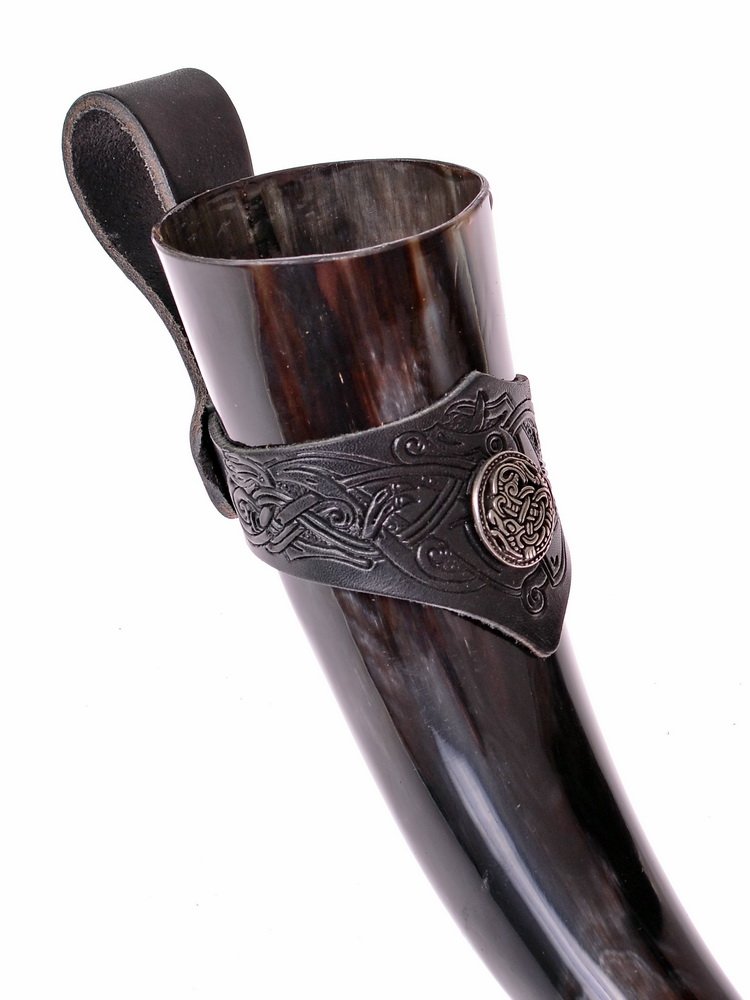 Horn mit Halter - Zierniete 'Wikinger' 1