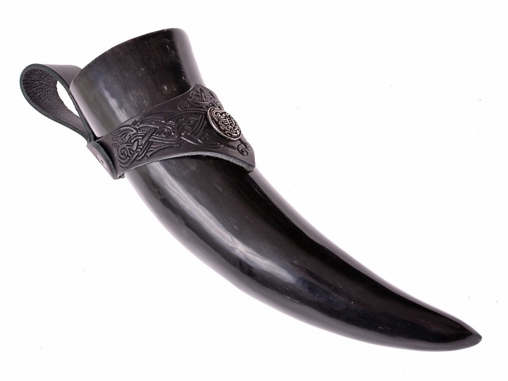 Horn mit Halter - Zierniete 'Wikinger' 3
