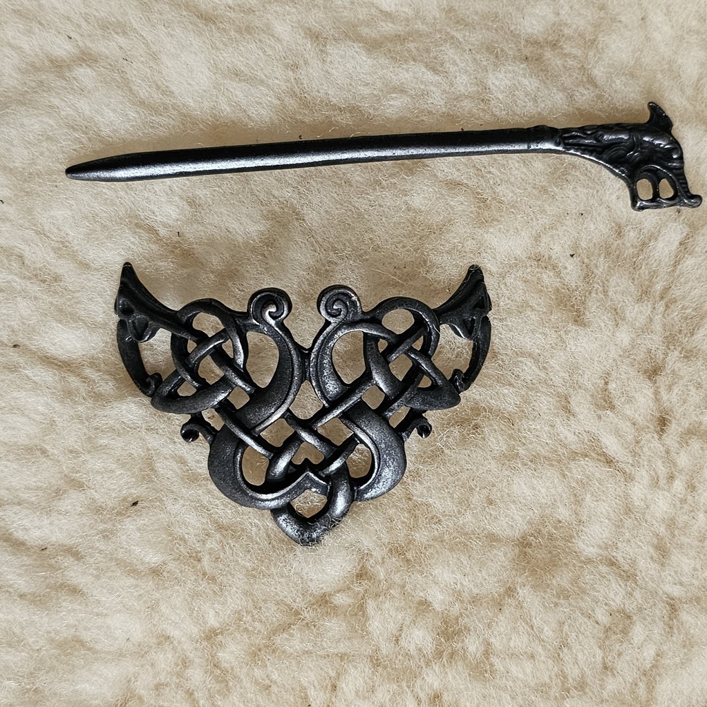 CELTIC TRIANGLE,Keltische Haarspange,Fb:schwarzeisen,Mittelalter