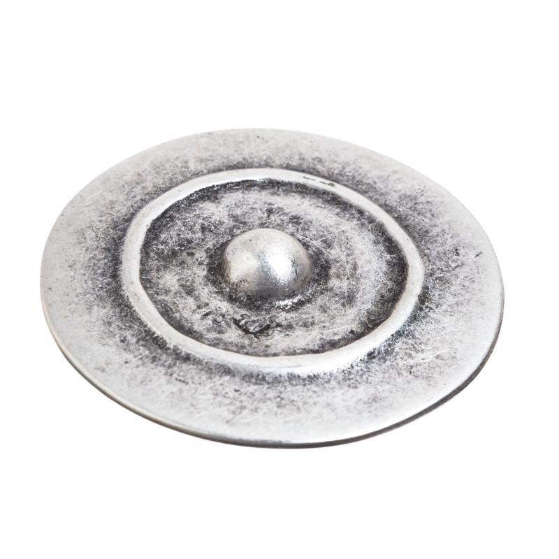 BUCKEL-Schild, 4cm, silberfarbene keltische Zierschließe, Schnal