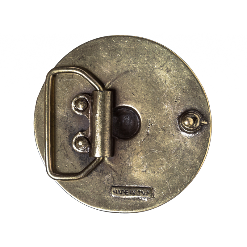 BUCKEL-Schild, 4cm, messingfarbene keltische Zierschließe, Schna