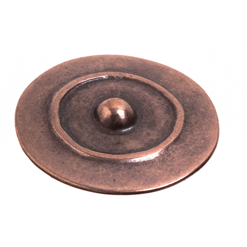 BUCKEL-Schild, 4cm, kupferfarbene keltische Zierschließe, Schnal