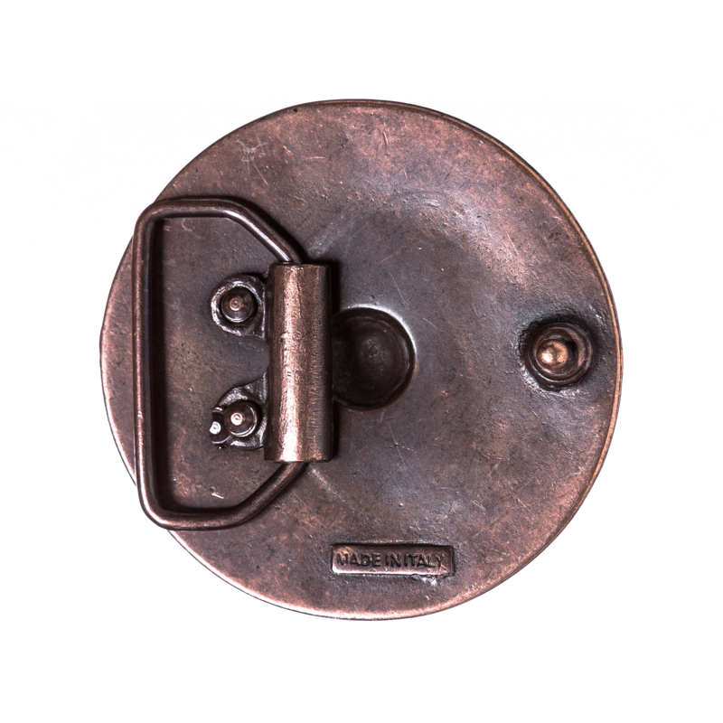 BUCKEL-Schild, 4cm, kupferfarbene keltische Zierschließe, Schnal